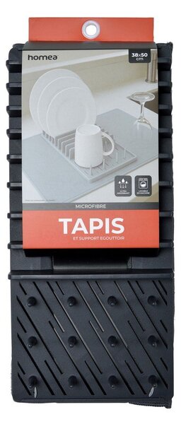 Tappetino scolapiatti grigio in plastica 50x38 cm – Homéa