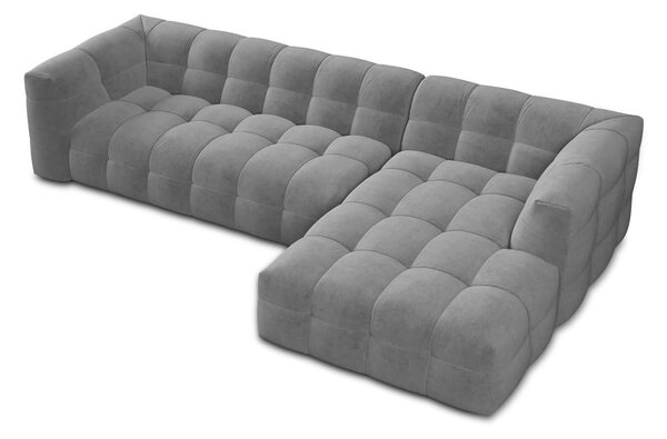 Divano angolare in velluto grigio, angolo destro Vesta - Windsor & Co Sofas