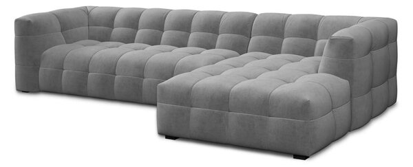 Divano angolare in velluto grigio, angolo destro Vesta - Windsor & Co Sofas