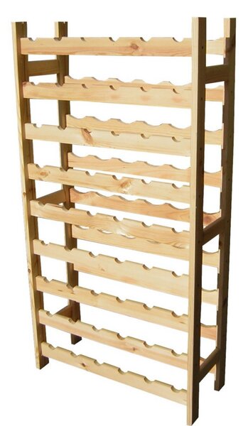 Portabottiglia 54 Posti 63x27x120 cm in Legno di Pino Naturale