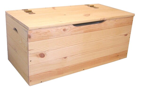 Cassapanca Baule 73x35x33 cm in Legno di Pino Naturale