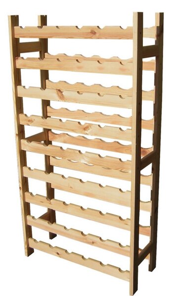 Portabottiglia 54 Posti 63x27x120 cm in Legno di Pino Naturale