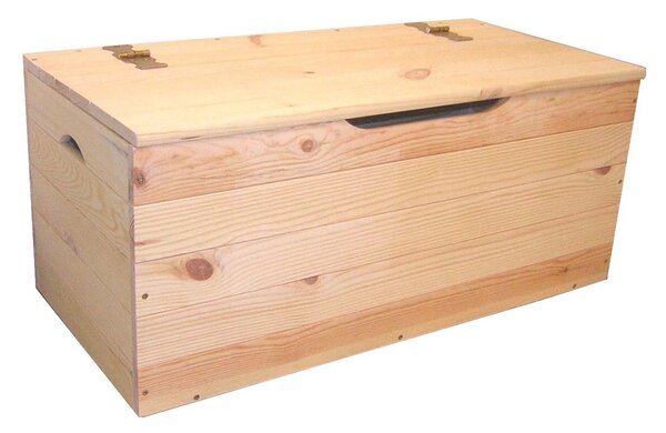Cassapanca Baule 100x40x50 cm in Legno di Pino Naturale