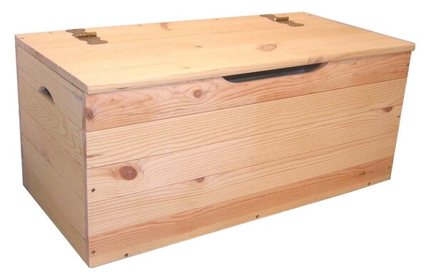 Cassapanca Baule 100x40x50 cm in Legno di Pino Naturale
