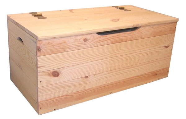 Cassapanca Baule 73x35x33 cm in Legno di Pino Naturale