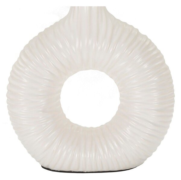 Lampada da tavolo bianca in ceramica con paralume in tessuto (altezza totale 43 cm) Seta – Mauro Ferretti