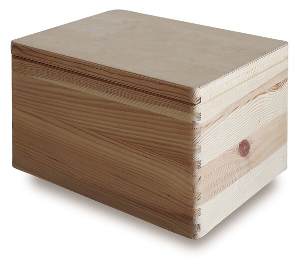 Scatola con Coperchio 40x30x23 cm in Legno di Pino Naturale
