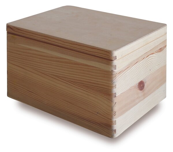Scatola con Coperchio 40x30x23 cm in Legno di Pino Naturale