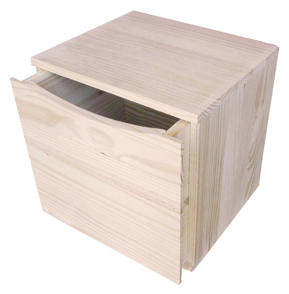 Pensile 1 cassetto 36x30x36 cm in Legno di Pino Naturale