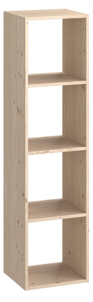 Pensile Libreria 4 Ripiani 36x30x139 cm in Legno di Pino Naturale