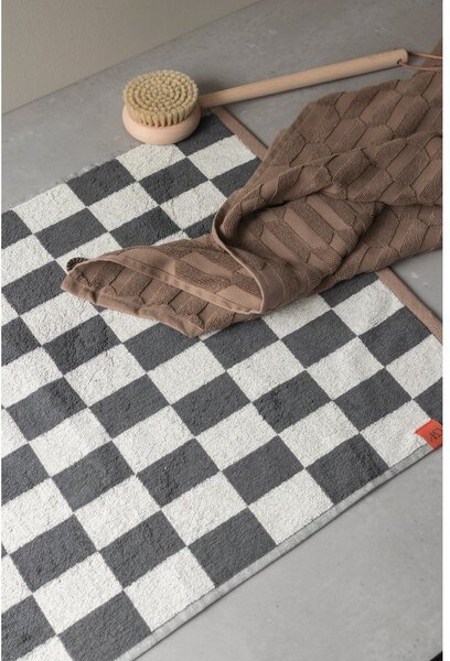 Tappetino per il bagno color antracite/beige in cotone organico per la doccia 50x80 cm Retro – Mette Ditmer Denmark