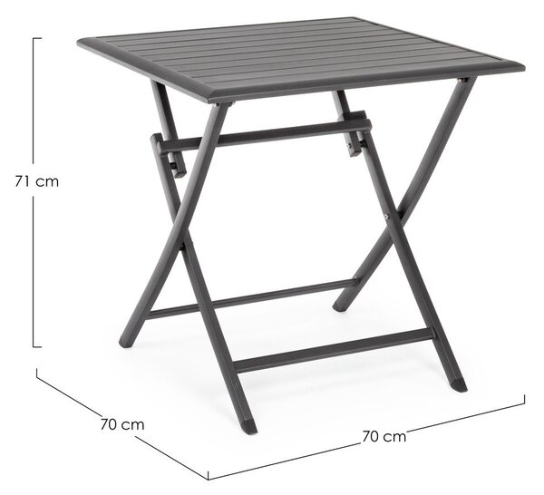 Tavolino da giardino in alluminio 70x70 cm Elin – Bizzotto