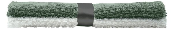 Set di asciugamani tipo terry bianchi/verdi in cotone 2 pz 50x50 cm Gourmet – douceur d'intérieur