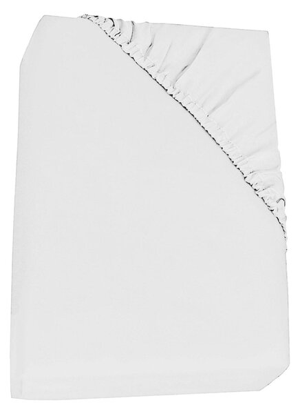 Lenzuolo Sotto Matrimoniale con Angoli H40 cm ed Elastico Tinta Unita Bianco