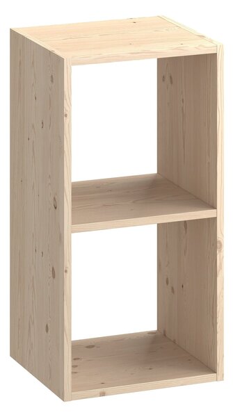 Pensile Libreria 2 Ripiani 36x30x70,5 cm in Legno di Pino Naturale