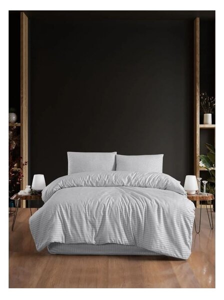 Biancheria da letto in grigio chiaro per letto matrimoniale/per letto prolungato con lenzuolo incluso/4 pz 200x220 cm – Mila Home