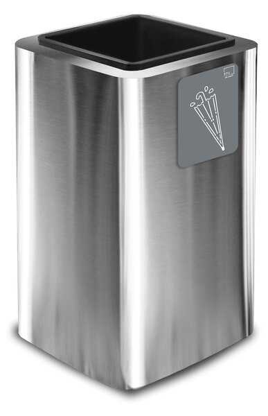 Portaombrelli da Interno 38x38xh65 cm In Acciaio Inox con Pittogramma Magnetico Argento