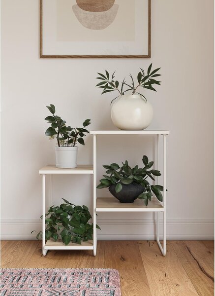 Consolle bianca con piano effetto frassino naturale 35x67 cm Dante - Støraa