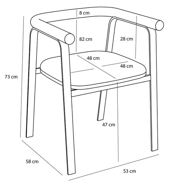 Set di sedie da pranzo beige in imbottito con braccioli 2 pz Ecto – Hübsch