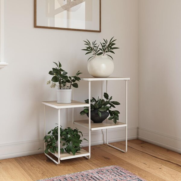 Consolle bianca con piano effetto frassino naturale 35x67 cm Dante - Støraa