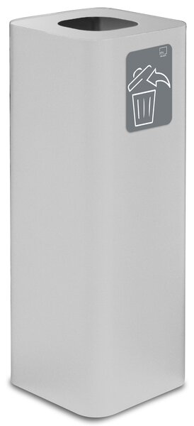 Pattumiera Per Raccolta Rifiuti 30x30xh80 cm In Acciaio Verniciato con Pittogramma Magnetico Bianco