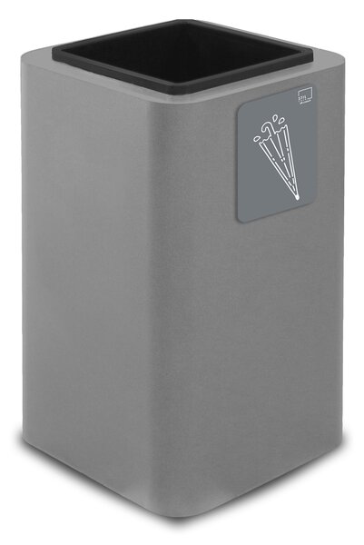 Portaombrelli da Interno 38x38xh65 cm In Acciaio Verniciato con Pittogramma Magnetico Grigio
