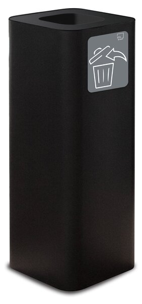 Pattumiera Per Raccolta Rifiuti 30x30xh80 cm In Acciaio Verniciato con Pittogramma Magnetico Nero