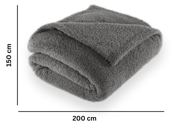 Coperta grigia in micropile 150x200 cm Cocoon – Tiseco Home Studio