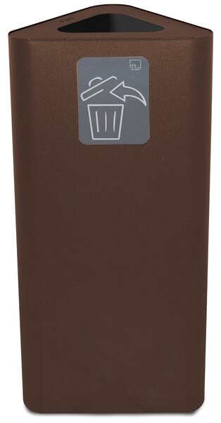 Pattumiera Per Raccolta Rifiuti 38x38xh80 cm In Acciaio Inox con Pittogramma Magnetico Marrone
