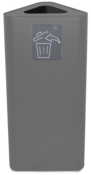 Pattumiera Per Raccolta Rifiuti 38x38xh80 cm In Acciaio Verniciato con Pittogramma Magnetico Grigio