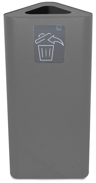Pattumiera Per Raccolta Rifiuti 38x38xh80 cm In Acciaio Verniciato con Pittogramma Magnetico Grigio