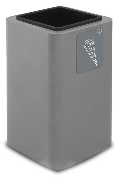 Portaombrelli da Interno 38x38xh65 cm In Acciaio Verniciato con Pittogramma Magnetico Grigio