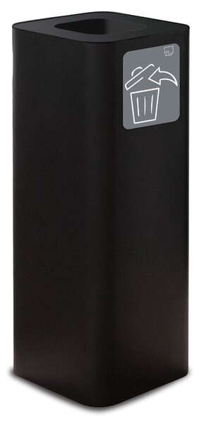 Pattumiera Per Raccolta Rifiuti 30x30xh80 cm In Acciaio Verniciato con Pittogramma Magnetico Nero