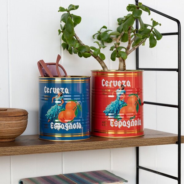 Scatole in set decorative in stagno 2 pz ø 11x13 cm Cerveza Española – Rex London
