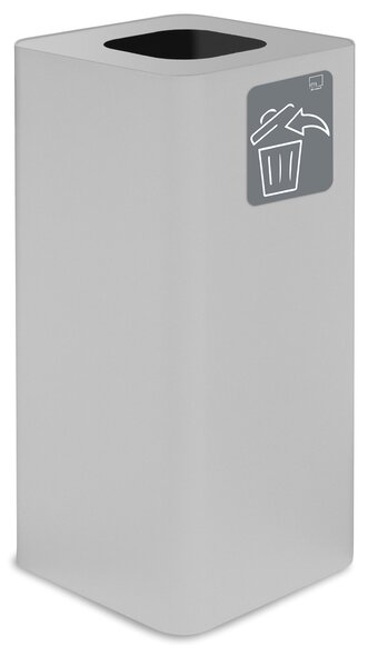 Pattumiera Per Raccolta Rifiuti 38x38xh80 cm In Acciaio Verniciato con Pittogramma Magnetico Bianco