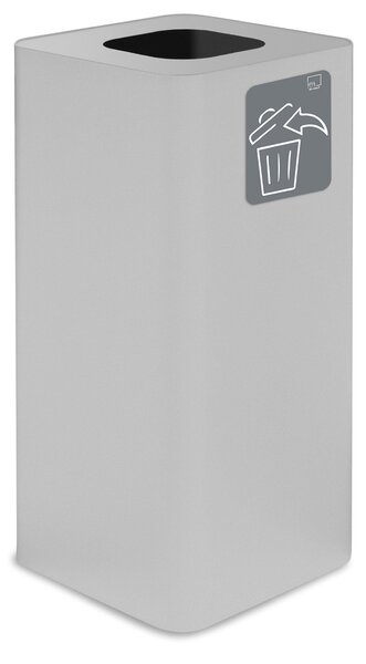 Pattumiera Per Raccolta Rifiuti 38x38xh80 cm In Acciaio Verniciato con Pittogramma Magnetico Bianco