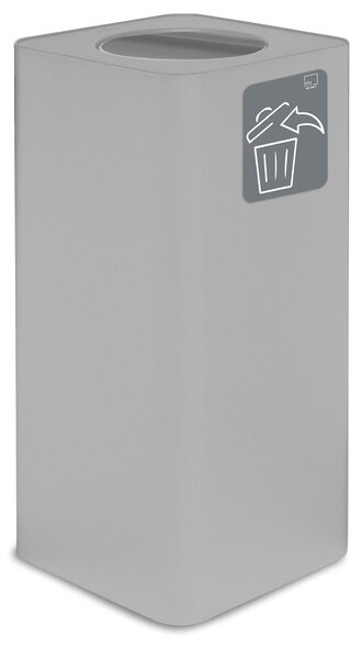 Pattumiera Per Raccolta Rifiuti 38x38xh80 cm In Acciaio Verniciato con Coperchio Basculante Bianco
