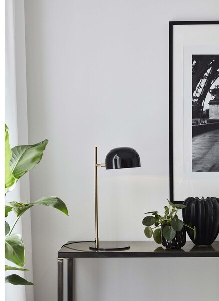 Lampada da tavolo nera con supporto in rame Pose - Markslöjd