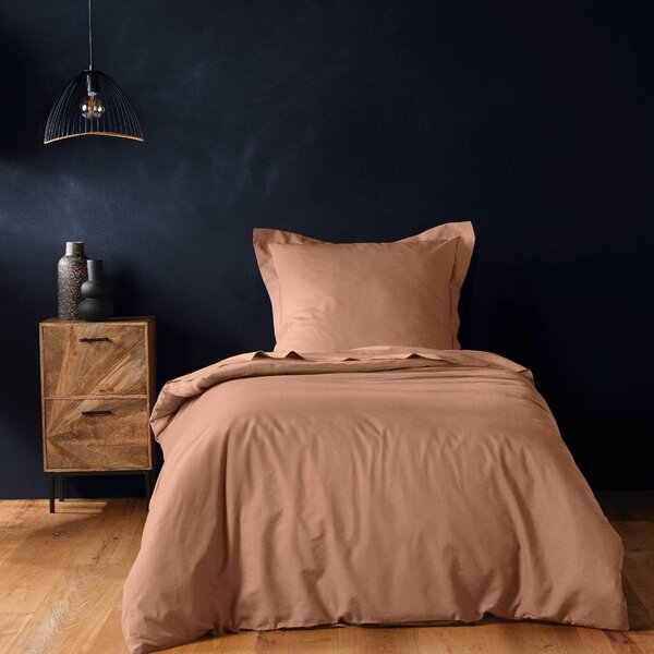 Copripiumino color salmone in cotone per letto singolo 140x200 cm Lina – douceur d'intérieur