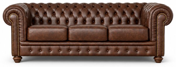 Divano Chesterfield in Pelle Primo Fiore Premium – Iconico, Finiture di Pregio