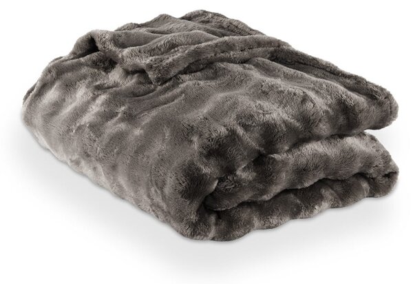 Coperta grigia in micropile 150x200 cm Wave – Tiseco Home Studio