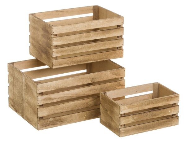 Scatole in set di colore naturale 3 pz 31x23x15 cm – Casa Selección