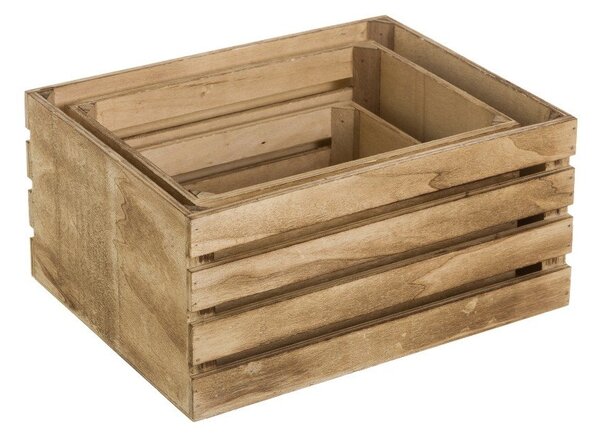 Scatole in set di colore naturale 3 pz 31x23x15 cm – Casa Selección