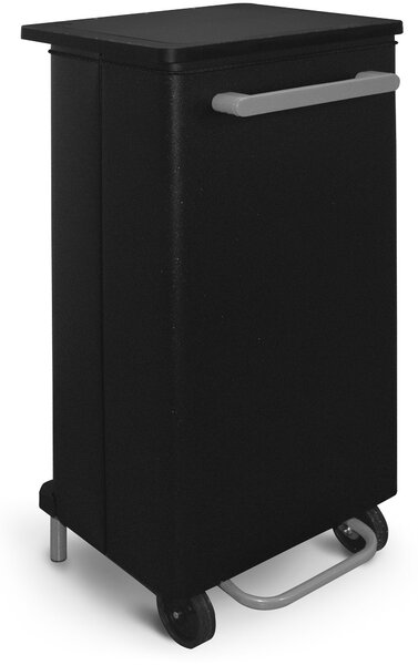 Pattumiera Per Raccolta Differenziata 47x37xh96 cm in Acciaio con Apertura a Pedale Nero