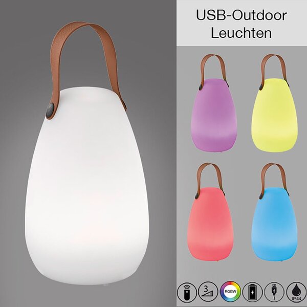 Lampada da tavolo LED bianco-marrone (altezza 26 cm) Ruby - Fischer & Honsel