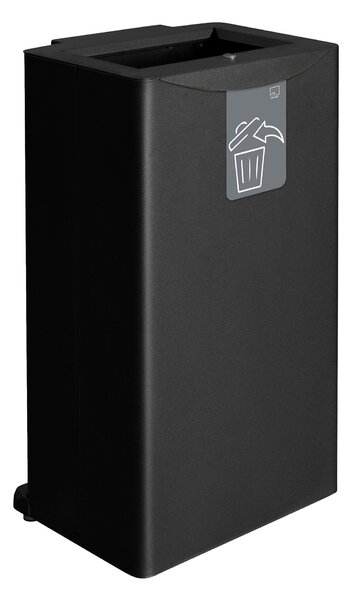 Pattumiera Raccolta Rifiuti 44,5x35xh70 cm in Acciaio Apertura Frontale Nero