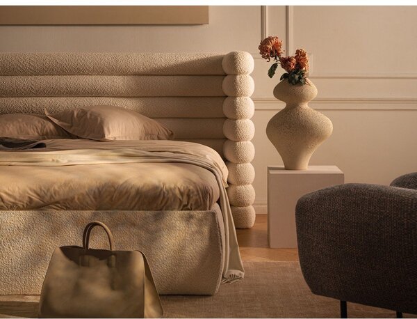 Letto matrimoniale imbottito verde con contenitore con rete inclusa 180x200 cm Mount – Micadoni