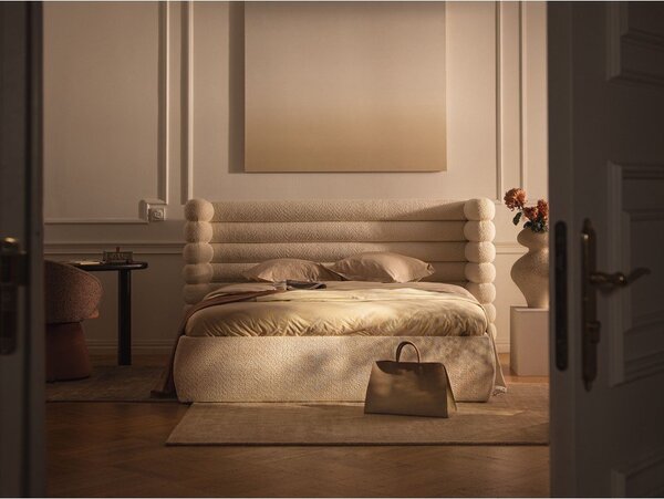 Letto matrimoniale imbottito verde con contenitore con rete inclusa 180x200 cm Mount – Micadoni