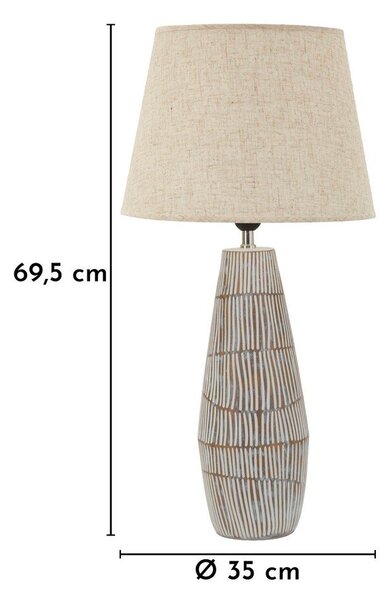 Lampada da tavolo color crema con paralume in tessuto (altezza totale 69,5 cm) Hanoi – Mauro Ferretti