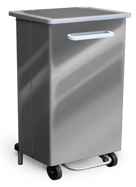 Pattumiera Per Raccolta Differenziata 47x37xh83 cm in Acciaio Inox a Pedale Lucido
